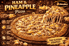 14 Inch Ham And Pineapple Pizza