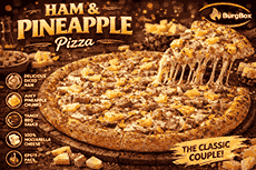 9 Inch Ham And Pineapple Pizza