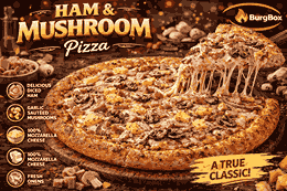 14 Inch Ham And Mushroom Pizza