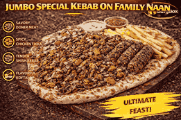 Jumbo Special Kebab On Family Naan