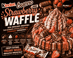 Kinder Bueno And Strawberry Waffle